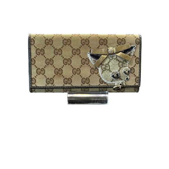 Gucci Monogram Guccioli Brando Chihuahua Continental Wallet Dark Brown*LTD Edit. - Picture 1 of 16